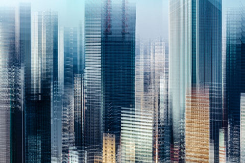 Tokyo Layers Black Ornate Wood Framed Art Print with Double Matting by Makoto, Sasaki