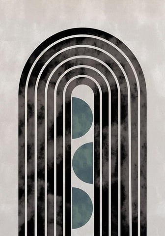 arch_capsule_001_green White Modern Wood Framed Art Print with Double Matting by 1x Studio II