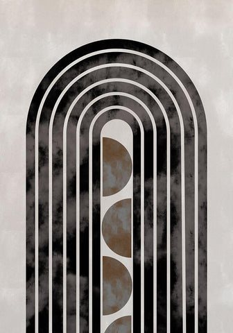 arch_capsule_001 White Modern Wood Framed Art Print with Double Matting by 1x Studio II