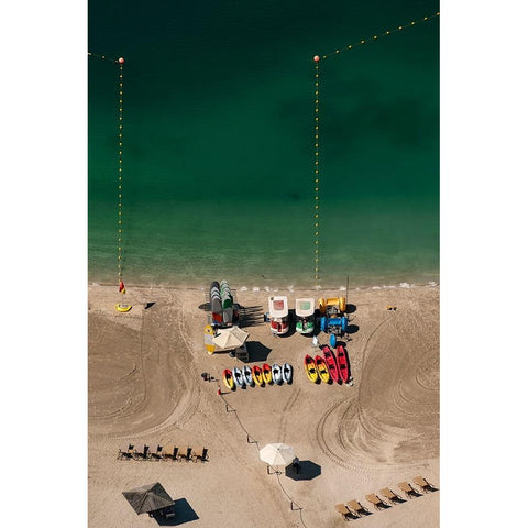 On The Beach Black Modern Wood Framed Art Print with Double Matting by Kravanja, Jure