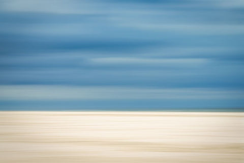 Sand And Clouds White Modern Wood Framed Art Print with Double Matting by Reichelt, Dieter