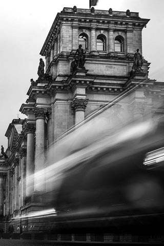 Untitled White Modern Wood Framed Art Print with Double Matting by Bar, Adi