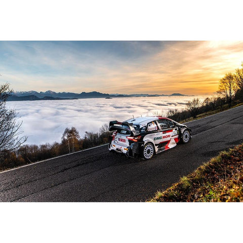 Italy Rally Sunrise Black Modern Wood Framed Art Print with Double Matting by Flavius, Croitoriu