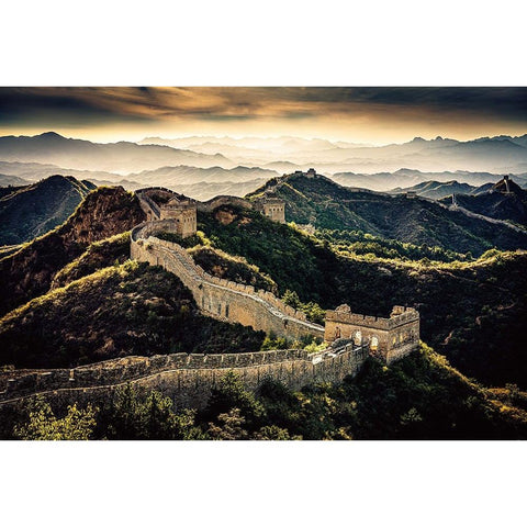 Chinese Wall White Modern Wood Framed Art Print by Reichelt, Dieter