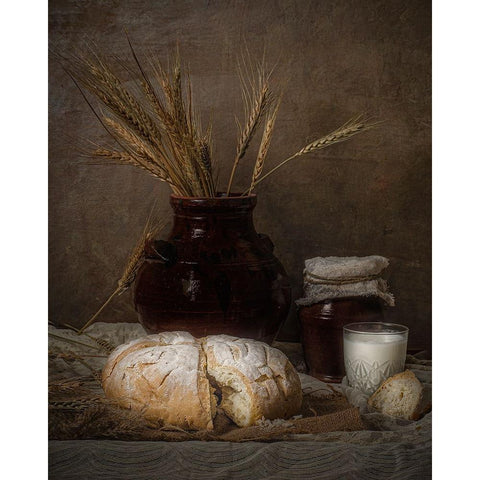 Still life Black Modern Wood Framed Art Print with Double Matting by Elsharma, Yasmin