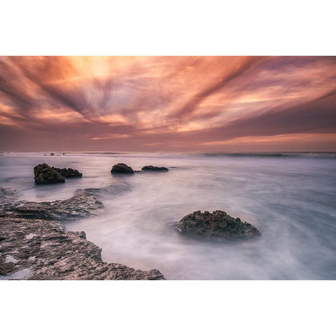 Stones Black Modern Wood Framed Art Print by Ehrlich, Amir