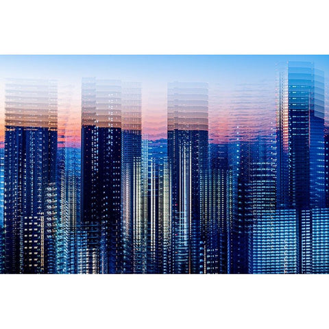 Tokyo Layers Gold Ornate Wood Framed Art Print with Double Matting by Makoto, Sasaki