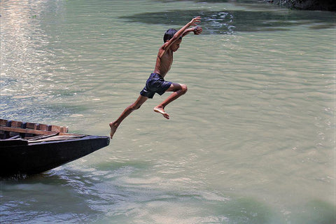 Childhood The Beautiful Station Of Life Black Ornate Wood Framed Art Print with Double Matting by Rahman, Pinu