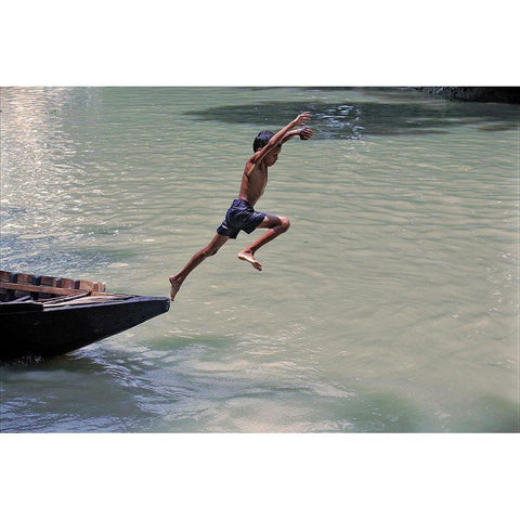 Childhood The Beautiful Station Of Life Black Modern Wood Framed Art Print by Rahman, Pinu