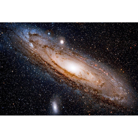 Andromeda Galaxy Gold Ornate Wood Framed Art Print with Double Matting by Dayag, David