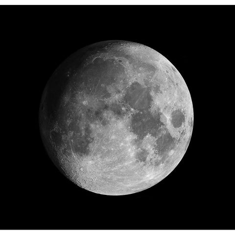 Moon Black Modern Wood Framed Art Print by Dayag, David