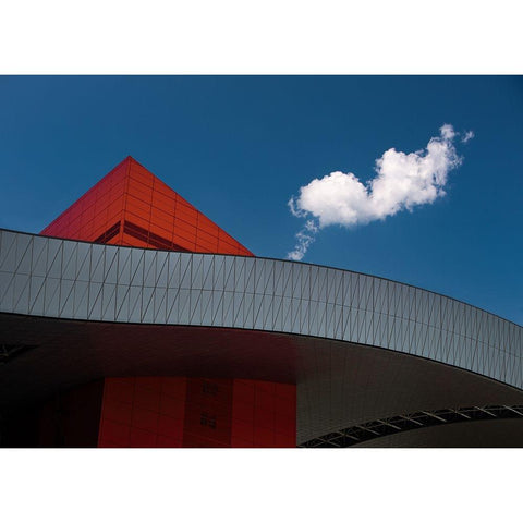 White cloud Black Modern Wood Framed Art Print by Massetti, Fabrizio