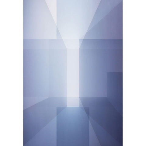 Abstract in blue Black Modern Wood Framed Art Print by Van Son, Greetje