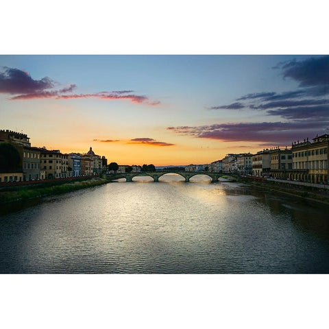 Santa Trinitan, Florence White Modern Wood Framed Art Print by Gentilini, Michele