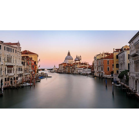 Canal Grande - sunset Black Modern Wood Framed Art Print with Double Matting by Detollenaere, Marnix