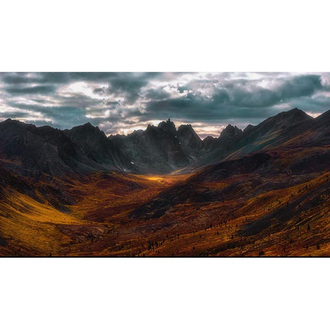 Autumn in Tombstone Mountain Black Modern Wood Framed Art Print with Double Matting by L. Zhang, Jenny