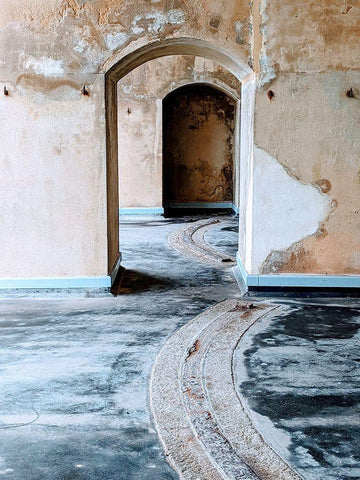 Point Battery White Modern Wood Framed Art Print with Double Matting by Allen, Elizabeth