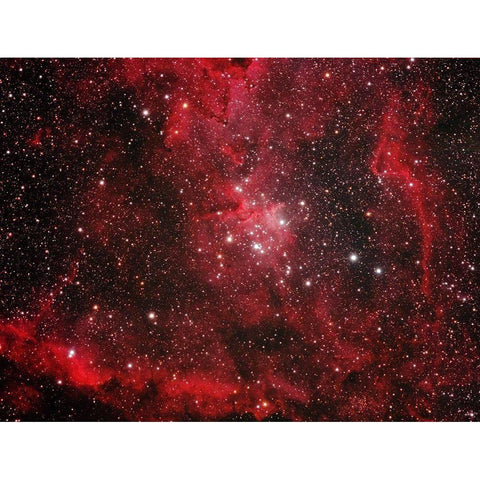 Heart Nebula Black Modern Wood Framed Art Print with Double Matting by Zhao, Henry