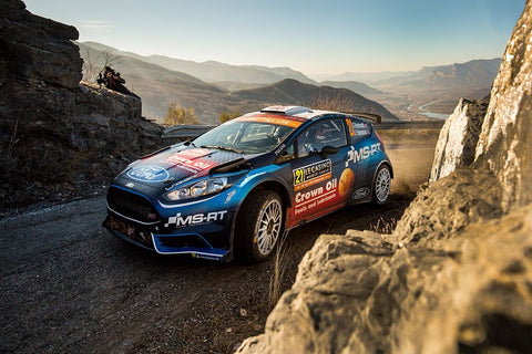 Ford Fiesta R5 White Modern Wood Framed Art Print with Double Matting by Szabo, Attila