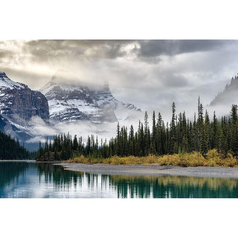 Morning in the Rockies Gold Ornate Wood Framed Art Print with Double Matting by Pesterev, Sergey