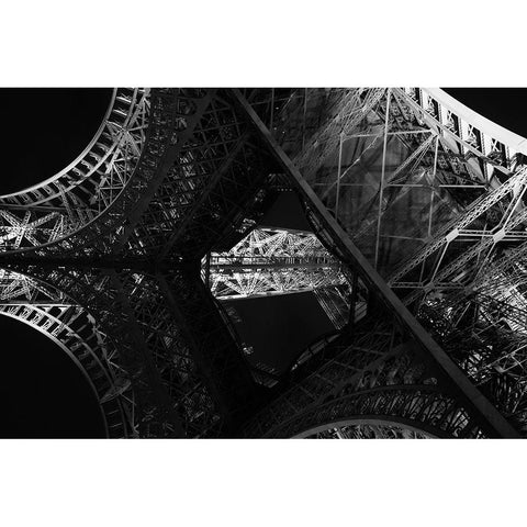 Eiffel. A Perspective Black Modern Wood Framed Art Print with Double Matting by Chawla, Shobhit