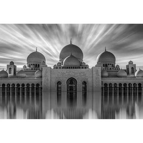 Sheikh Zayed Grand Mosque White Modern Wood Framed Art Print by abu milad, Emil