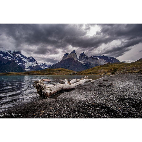 Torres Del Pine Black Modern Wood Framed Art Print by Alcalay, Eyal
