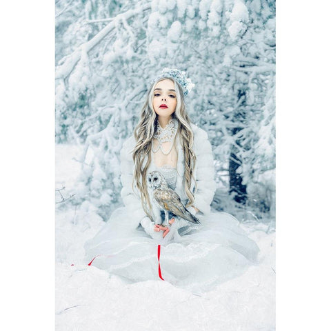 Snowmaiden White Modern Wood Framed Art Print by Bolgov (Axe), Ruslan