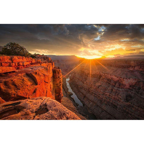 Sunrise Over The Grand Canyon Black Modern Wood Framed Art Print by Zheng, Michael