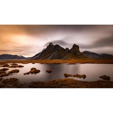 Eystrahorn White Modern Wood Framed Art Print by Capitao, Goncalo