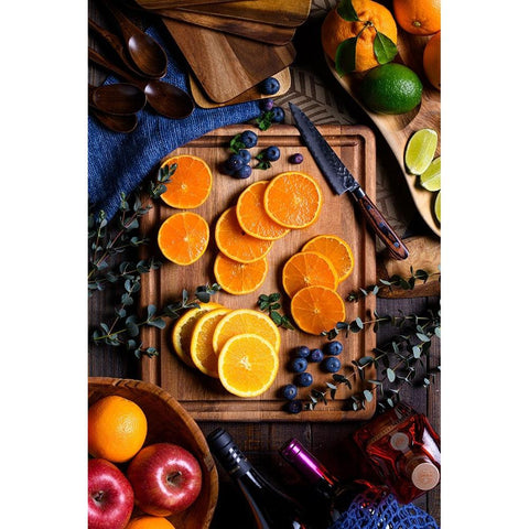 Fruit table Black Modern Wood Framed Art Print with Double Matting by Aoki, Juri