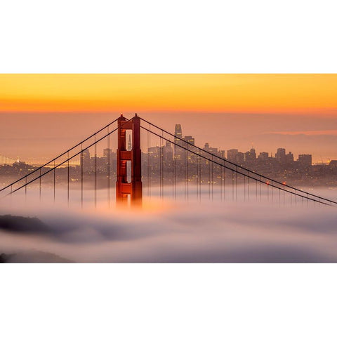 Karl, The San Francisco Fog Gold Ornate Wood Framed Art Print with Double Matting by Chengming