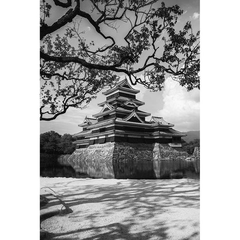 Matsumoto Castle White Modern Wood Framed Art Print by Lai, Jonathan