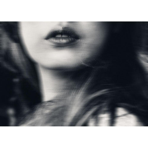 Your lips making everything strange Gold Ornate Wood Framed Art Print with Double Matting by Lagaa, Kahar
