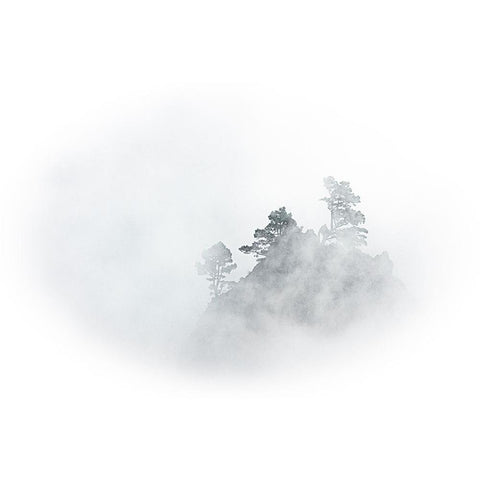 mystic Mountain Black Modern Wood Framed Art Print with Double Matting by Schmidtke, Holger