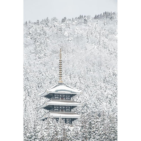 Tower Of Winter Black Modern Wood Framed Art Print with Double Matting by Yoshida, Naoya