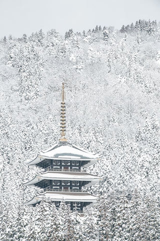 Tower Of Winter White Modern Wood Framed Art Print with Double Matting by Yoshida, Naoya