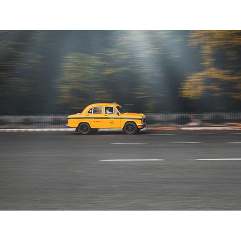 The yellow beast Black Modern Wood Framed Art Print by Majumder, Susnata