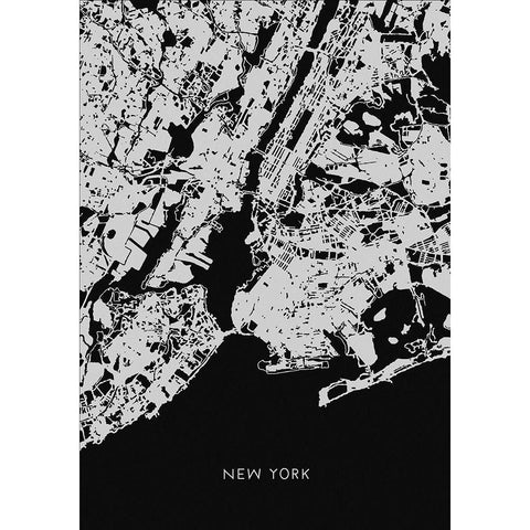 map_new york_002_black Gold Ornate Wood Framed Art Print with Double Matting by 1x Studio II
