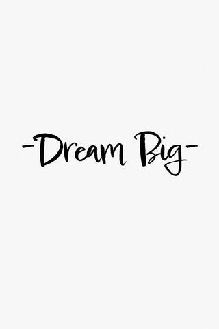 Dream Big White Modern Wood Framed Art Print with Double Matting by 1x Studio II