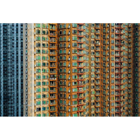 Claustrophobic Hk Gold Ornate Wood Framed Art Print with Double Matting by Lai, Jonathan