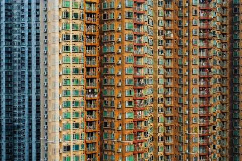 Claustrophobic Hk Black Ornate Wood Framed Art Print with Double Matting by Lai, Jonathan