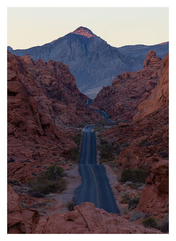 Sunrise @ Valley of Fire White Modern Wood Framed Art Print with Double Matting by Shivalkar, Anand