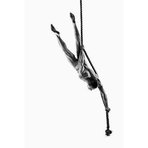 Rope Diving White Modern Wood Framed Art Print by Valevicius, Aurimas