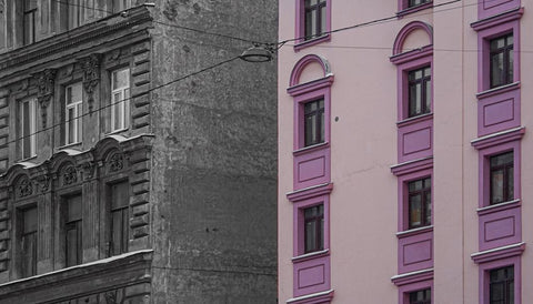 BlackaPink White Modern Wood Framed Art Print with Double Matting by Grytsiv, Yuriy