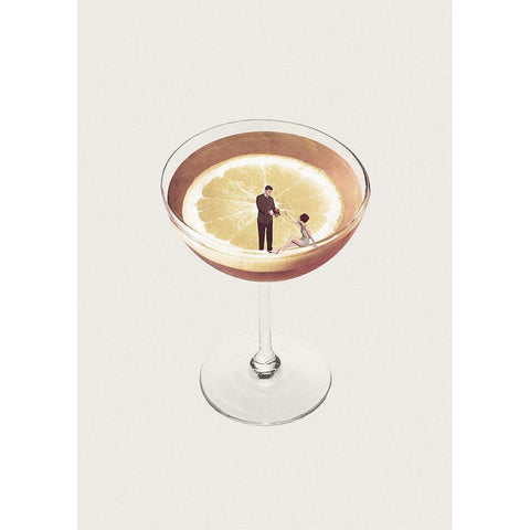 My drink needs a drink White Modern Wood Framed Art Print by Leon, Maarten