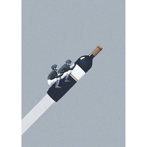 We ride until dawn White Modern Wood Framed Art Print by Leon, Maarten