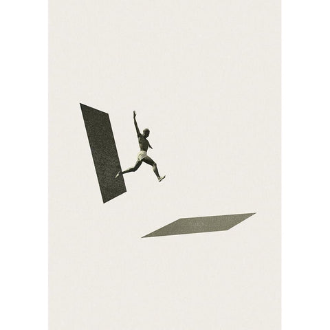 Not the one to wait Black Modern Wood Framed Art Print with Double Matting by Leon, Maarten