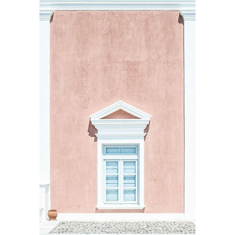 Pink Wall And A Pediment Black Modern Wood Framed Art Print with Double Matting by Wride, Linda