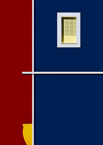 The yellow vase. White Modern Wood Framed Art Print with Double Matting by Orbach, Arnon